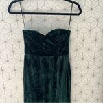 NBD  Spanish Moss Gown Green Velvet Maxi Strapless Dress Photo 4