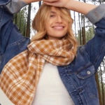 Timberland  Brown Plaid Knit Scarf NEW NWT Photo 0