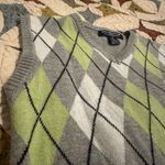 Green and grey 100% cotton argyle sweater vest. Dark academia, Rory Gilmore vibe Gray Size 4 Photo 2