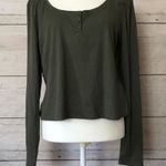 Wild Fable Green Cropped Henley Photo 0