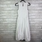 Madewell The Melody Bubble-Hem Smocked Midi Dress white Size Small Photo 5