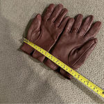 Coach  Burgundy Leather Gloves Photo 4
