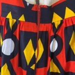 Vintage Skirt with Colorful Geometric Shapes Pattern Black Size L Photo 4
