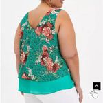 Torrid Chiffon Double Layer Tank Top Women’s Size 4X Green Floral Sleeveless Photo 1