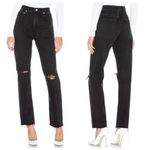 AGOLDE Cherie High Rise Straight Jeans in Distortion Black Distressed Size 24 Photo 1