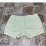 Old Navy Yellow & White Gingham Print Mid Rise Chino Short Pockets Shorts Size 6 Photo 4
