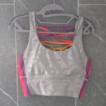 NWOT Crowned Athletics Geodesic Icon Day Long Sports Bra Large Silver Photo 2