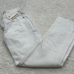 Free People Womens White Jeans Sz 25 Raw Hem Mid Rise Button Fly Boho Indie Photo 0