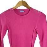 J. McLaughlin  Pink Ribbed Crew Neck Sweater Size XS Cotton Modal Blend Photo 2