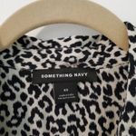 Something Navy  Leopard Button Down Blouse Photo 6