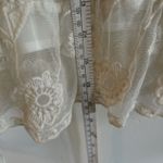 Catherine Malandrino  Ivory Foral Mesh Ruffle Blouse Long Sleeve Peasant Sz XL Photo 6