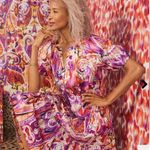 Chico's Chico’s Paisley Print Puff Sleeve Tiered Midi Dress 40th Anniversary Photo 4