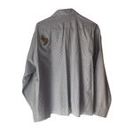 Las Olas  Vintage 90s Large Westen Embroidered Black Striped Button‎ Up Photo 4