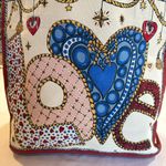 Brighton BNWT  Holiday Tote Bag LOVE Heart Ornament Print Canvas Photo 0