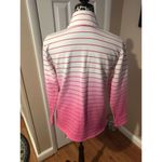 Talbots T by  Quarter Zip Pullover size small Pink Ombré Striped French Terry Photo 1