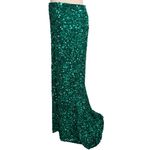 Alice + Olivia Charity Sequin Gown Skirt long maxi emerald green Size 6 Photo 6