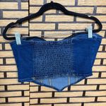 La‎ Armario Denim Corset Strapless Top Size Medium Blue Photo 1