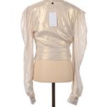 Lovers + Friends  Puff Sleeve Long Sleeve Metallic Plunge Blouse NWT $202 SOLDOUT Photo 1
