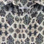 Soft Surroundings  Velvet Long Sleeve Button Front Shirt Womens XS Green Polyeste Photo 3