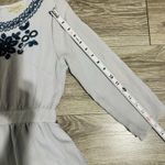 Polagram  Light Blue Embroidery Long Sleeves Cottagecore Peasant Zippered Dress S Photo 12