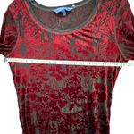 Simply Vera Wang Velvet Burnout Top Womens M Red Sheer Whimsygoth Grunge Vamp Size M Photo 5