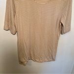 Chico's Chico’s Scoop Neck Half Sleeve Top White Beige Stripes Photo 2