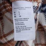 American Eagle Womens Plaid Boyfriend Style Flannel Shirt Size S Brown Hoodie Photo 4