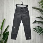 American Eagle  Distressed Gray Mom Jeans size 0 Photo 2