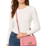 Michael Kors  Mimi Medium Flap Messenger Crossbody Pink Leather NWT Photo 0