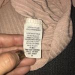 Uk2la  Womens Medium Pink / Cream 3/4 Sleeve Top Ties Up Middle V Neck Photo 4