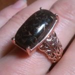 Matrix Silver Shungite 14K Rose Gold Over Copper Ring (Size 8) Photo 4