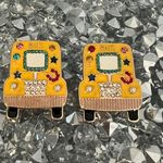 New School Bus Fashion Earrings Yellow Photo 0