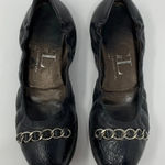 AGL Attilio Giusti Leombruni Chain Flats in‎ Black Size 6 Photo 0