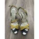 Burberry Wedge Sandals Yellow Patent Leather Womens Shoe Size EU 39 $520 Photo 3