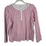 Roberta Roller Rabbit Roller Rabbit Pink Elephant Henley Pajama Top 100% Cotton Womens Large Photo 0