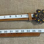 Vintage Womens Tan Full Grain Leather Trouser Belt Size 32 Photo 4