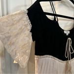 Umgee Boho Crochet Color Block Lace Bell Sleeve Tunic Blouse Size Small Peasant Photo 3