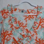 Mud Pie Bag Lady Swimsuit Vacation Beach Sheer Coral Print Cover Up Linen Size L Photo 1