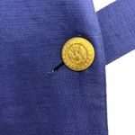 Geary Roark Kamisato Linen Dress Open Back Gold Button Detail Size 14* Blue Photo 6