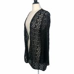 Surf Gypsy NEW  Black Lace Open Front Long Sleeve Swim Cover Up Womens Medium Photo 1