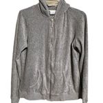 Vintage Oleg Cassini‎ Velour Zip Hoody Jacket Gray Size M Photo 0