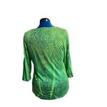 PROJECT Women’s Green Top 3/4 Sleeves Jewel Neckline Size Large Ruched front‎ Photo 1