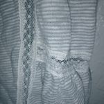 Urban Outfitters  S Sleep Tunic Gray Striped with Lace Insert and Crocheted Trim Photo 2