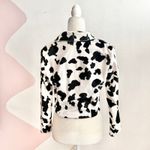 Vintage Cow‎ Print Zip Up Jacket Western Y2K 2000s 90s Cowgirl Retro Small White Photo 1