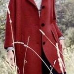 Anthropologie Anthro Elevenses Red Wool Blend Long Coat  Photo 0