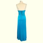 Alice + Olivia  Fallon Ruched Sleeveless Gown Womens 8 Teal Event HoCo Gala Guest Photo 1