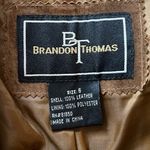 Brandon Thomas 100% Leather Brown Suede Pants High Rise Straight Leg Womens 6 Photo 2