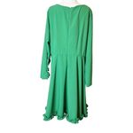 Eloquii  ruffle trim green dress fit flare long sleeve sz 20 Photo 8