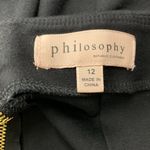 Philosophy Stretch Knit Pencil Skirt 12 Black Elastic Waist Zipper Knee Length Photo 3