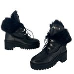 Giuseppe Zanotti Black Leather and Fur Phillis Boots Photo 3